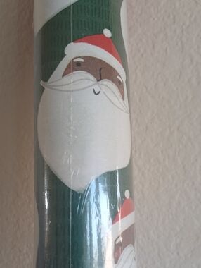 African American Santa Wrapping Paper Roll - Green & Red (NIP)